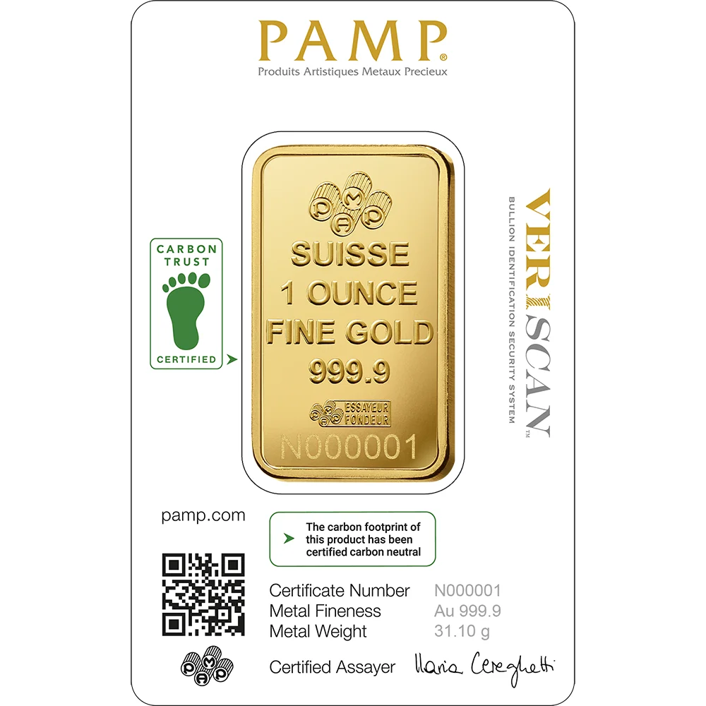 Carbon Reduced Lady Fortuna™ 1oz Gold Minted Bar